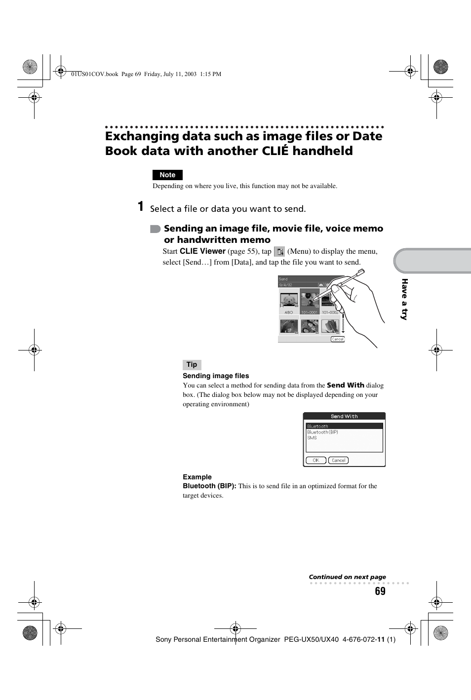 Sony PEG-UX40 User Manual | Page 69 / 116
