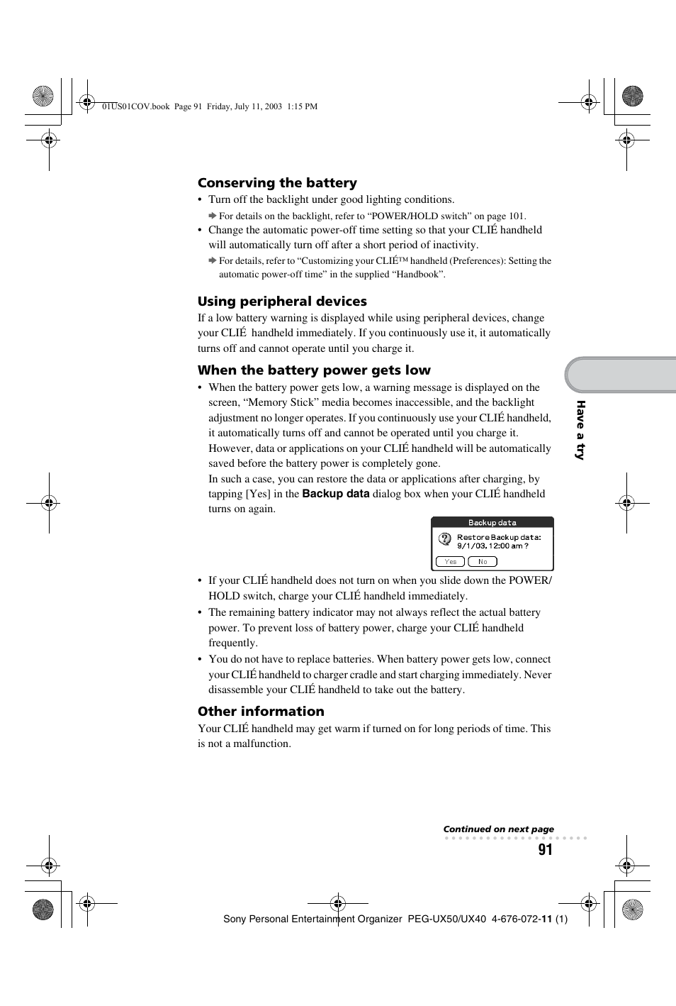 Sony PEG-UX40 User Manual | Page 91 / 116