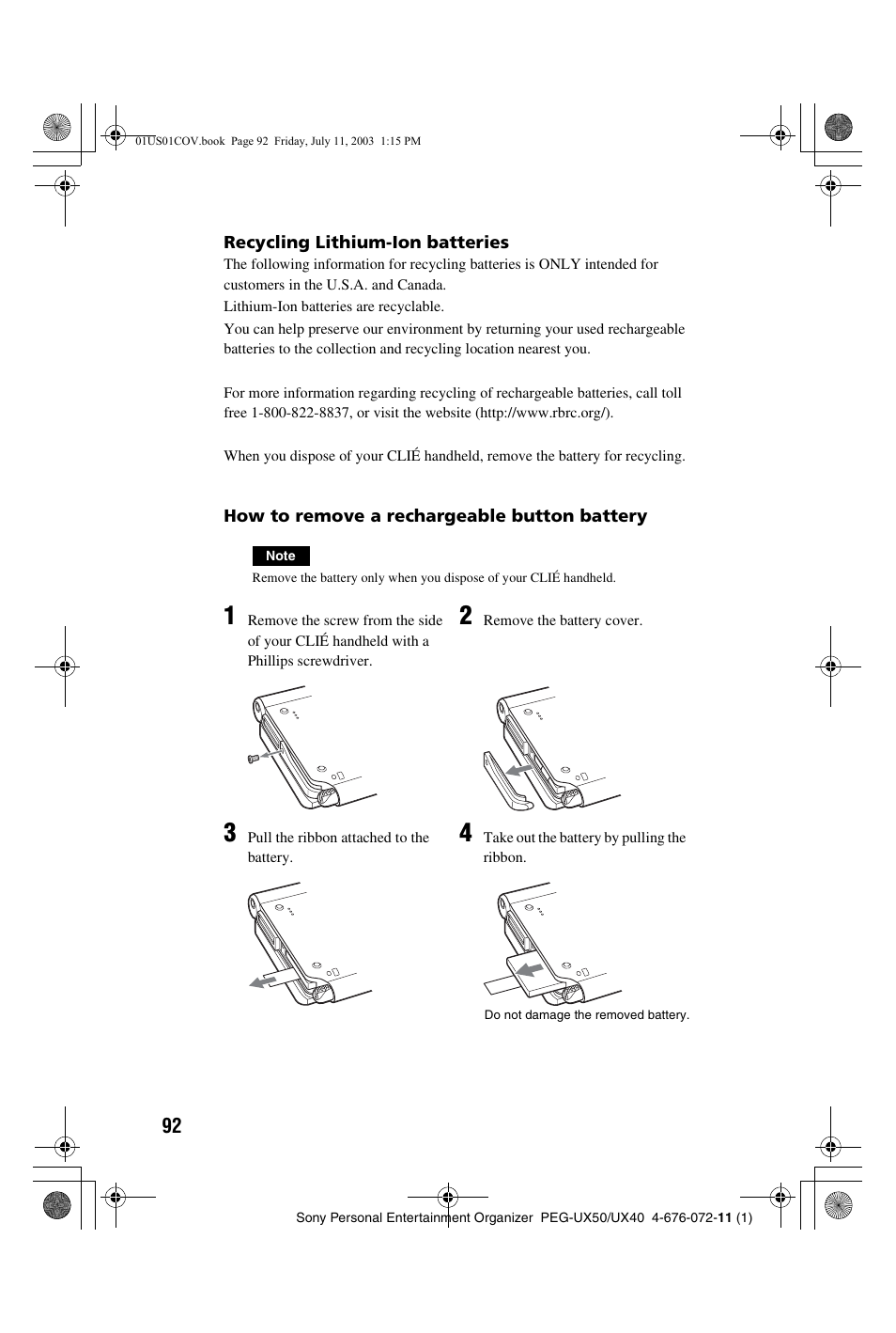 Sony PEG-UX40 User Manual | Page 92 / 116