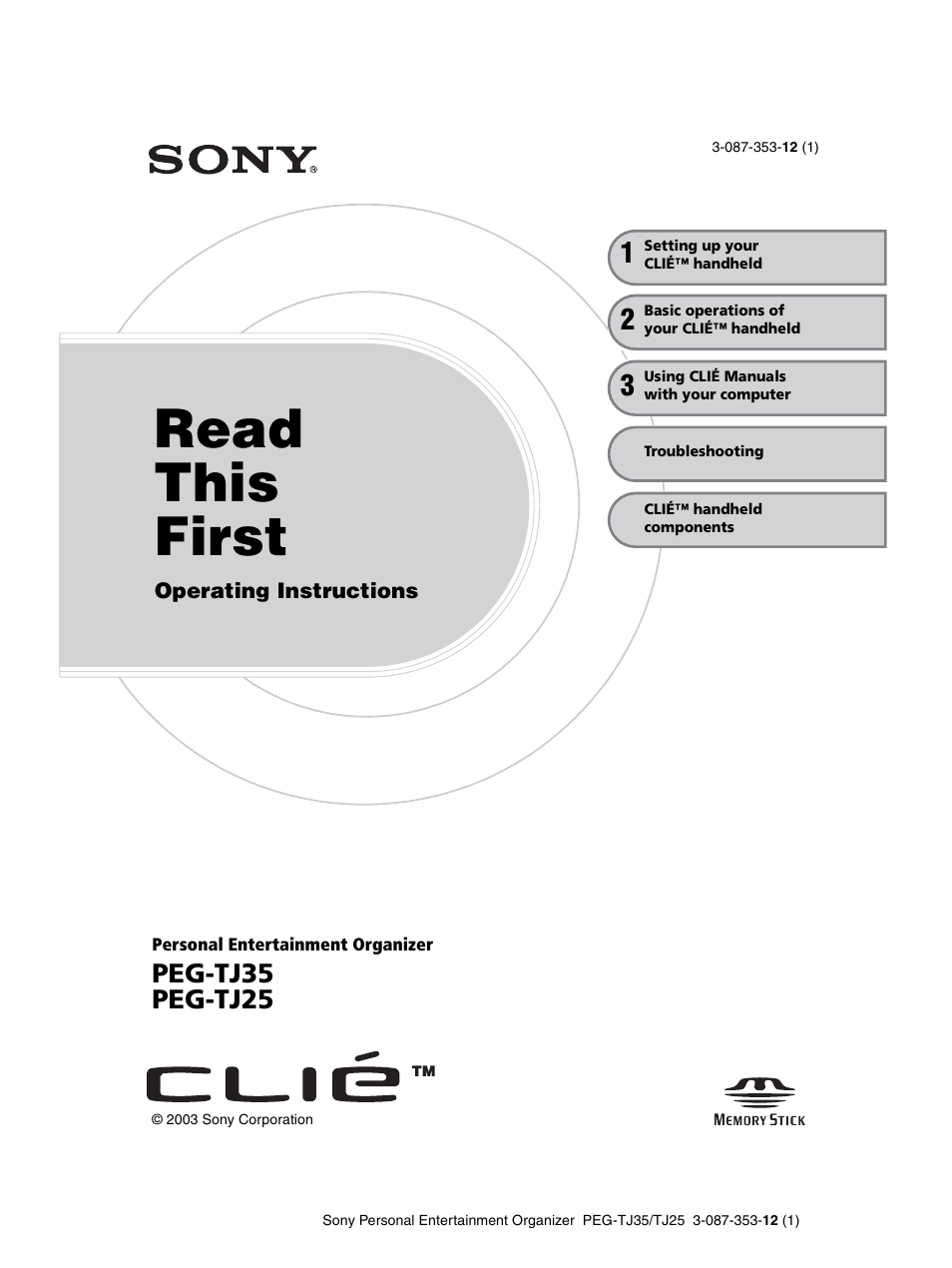 Sony PEG-TJ25 User Manual | 72 pages