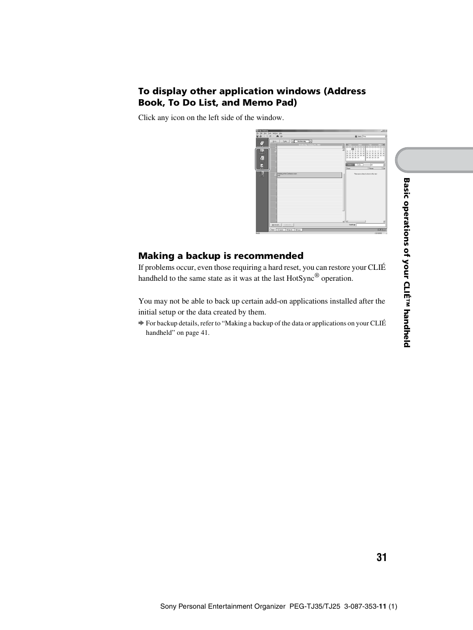 Sony PEG-TJ25 User Manual | Page 31 / 72