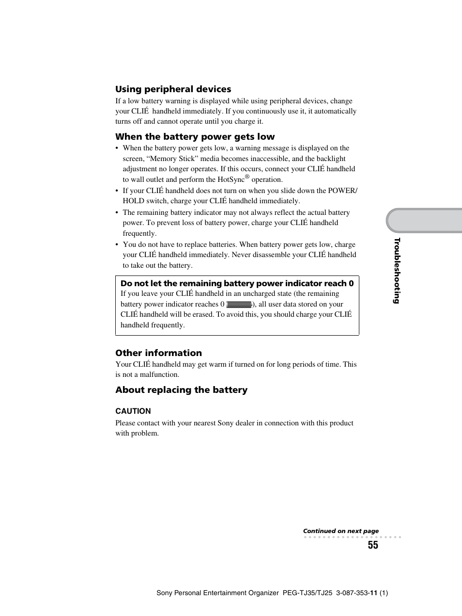 Sony PEG-TJ25 User Manual | Page 55 / 72