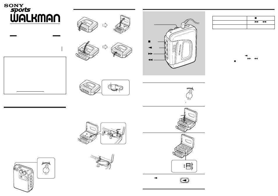 Sony Walkman WM-FS191 User Manual | 2 pages