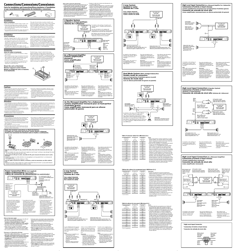 12v g nd rem, 12v g nd, Connections/connexions/conexiones | Sony XM-ZR1252 User Manual | Page 2 / 2