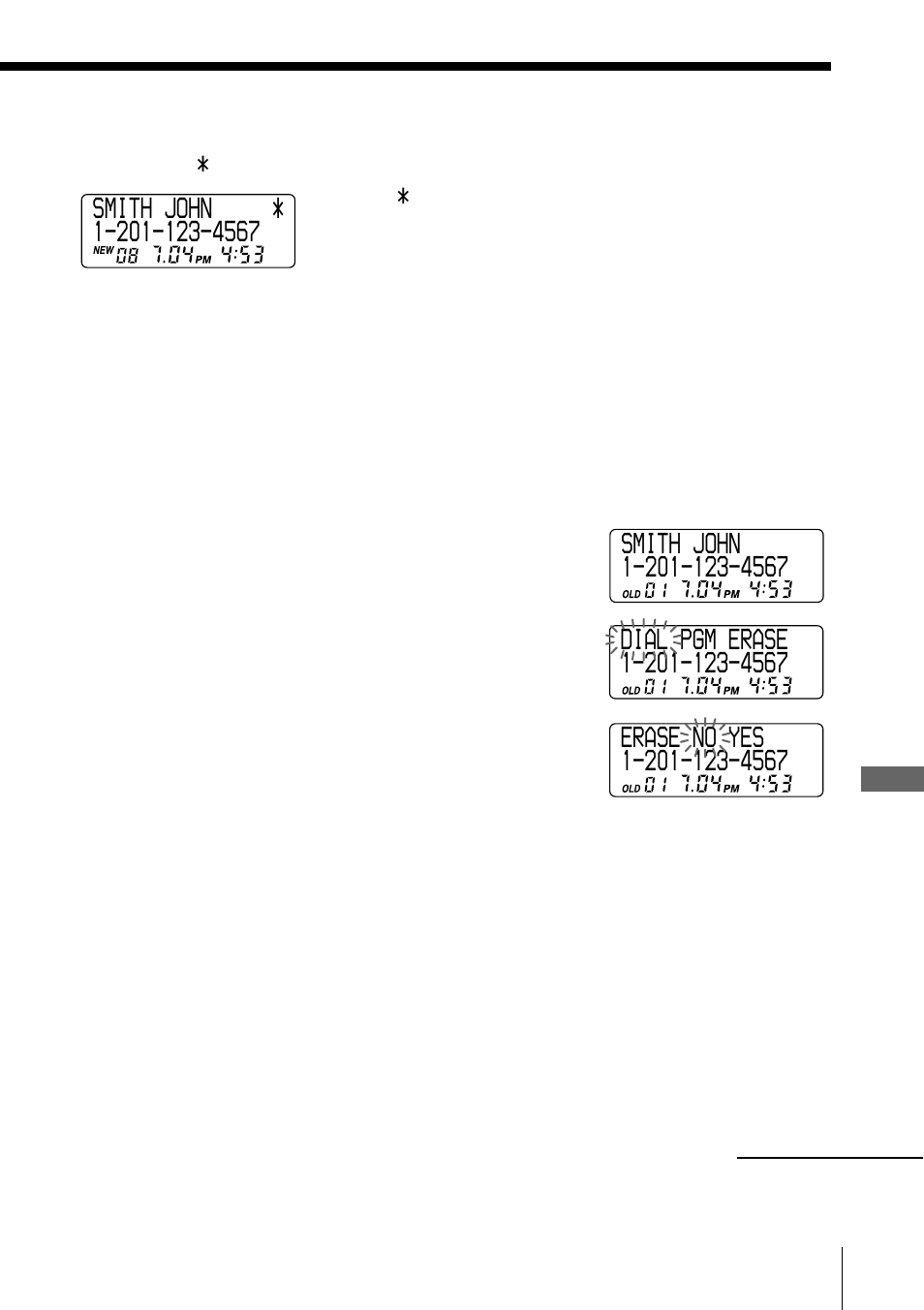 Erasing data from the caller id list | Sony SPP-A968 User Manual | Page 41 / 112