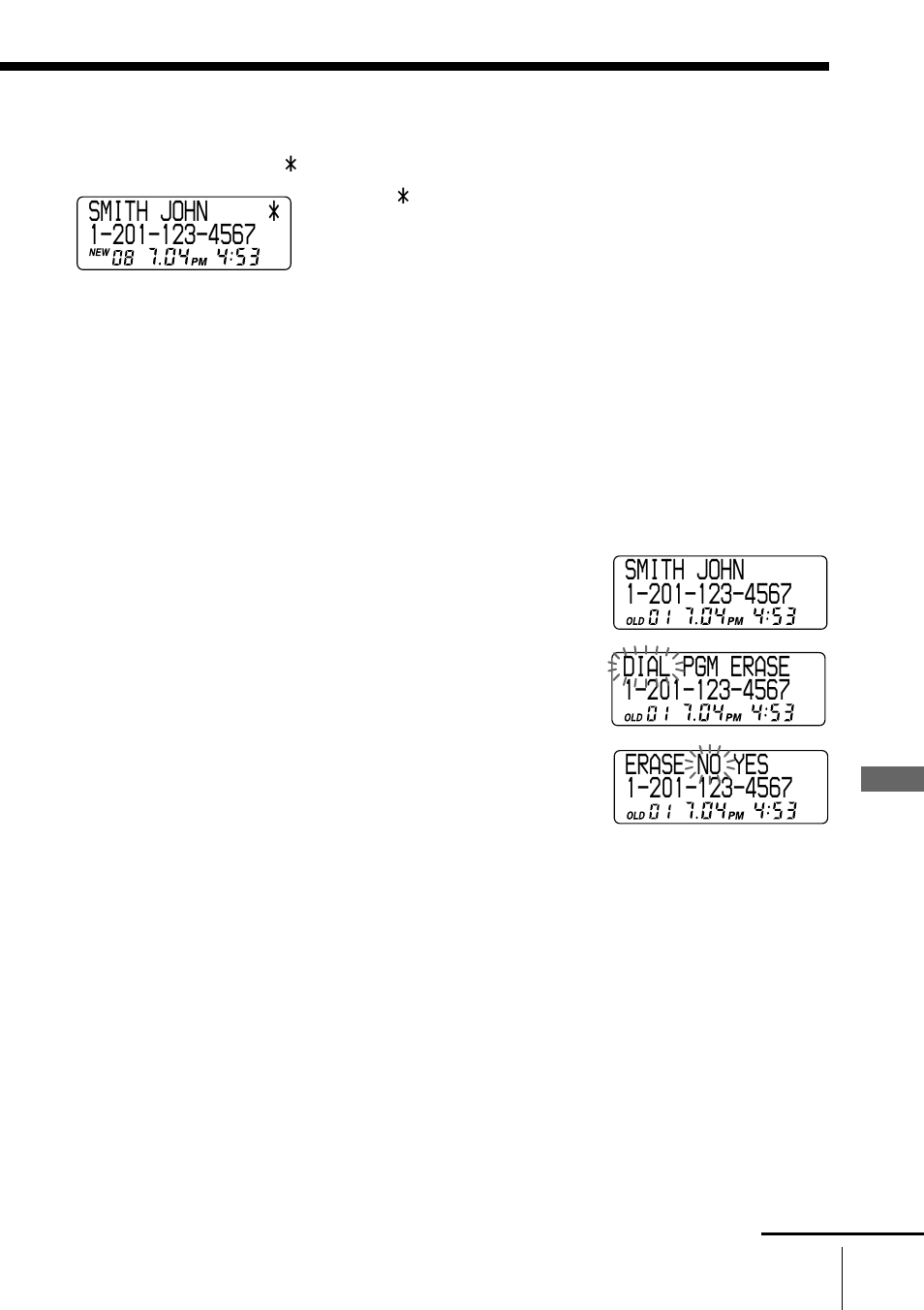 Eliminación de datos de la lista de id de llamada, Eliminación de datos de la, Lista de id de llamada | Sony SPP-A968 User Manual | Page 97 / 112