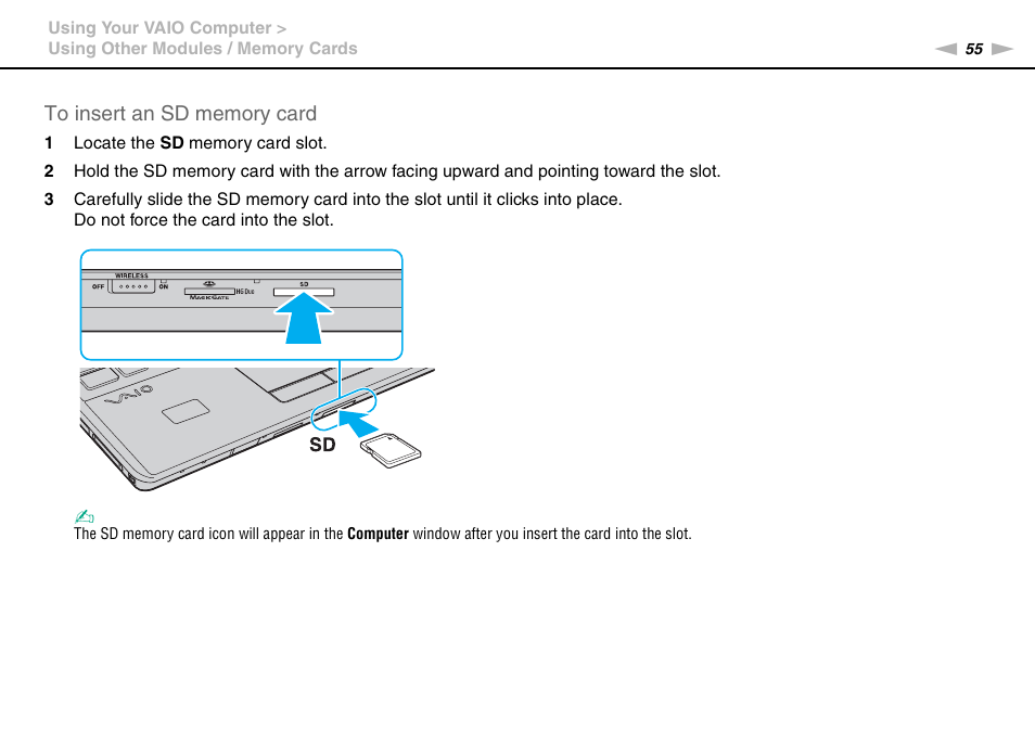 Sony VAIO VPCF11 User Manual | Page 55 / 169