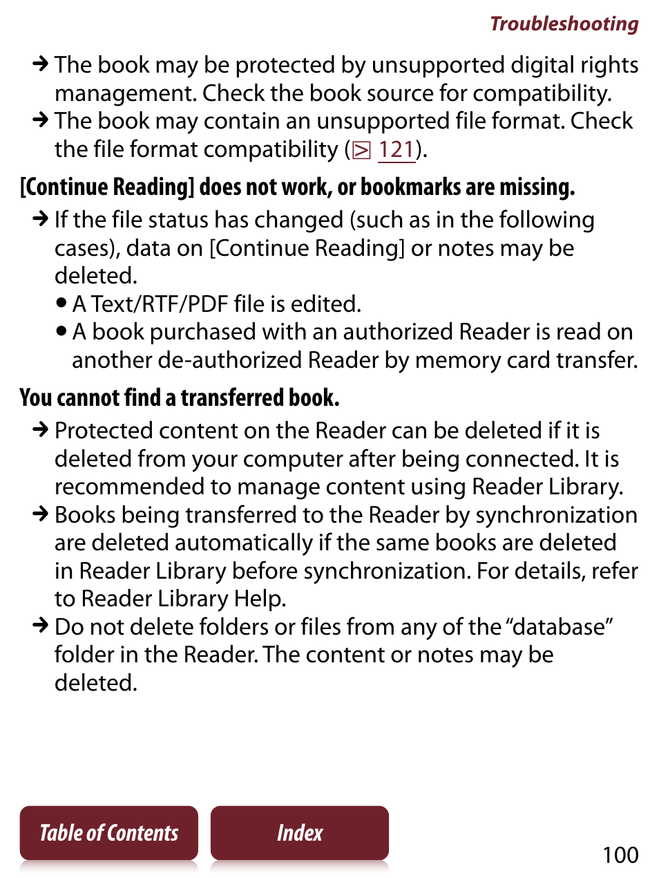 Sony READER TOUCH EDITION PRS-650 User Manual | Page 100 / 139