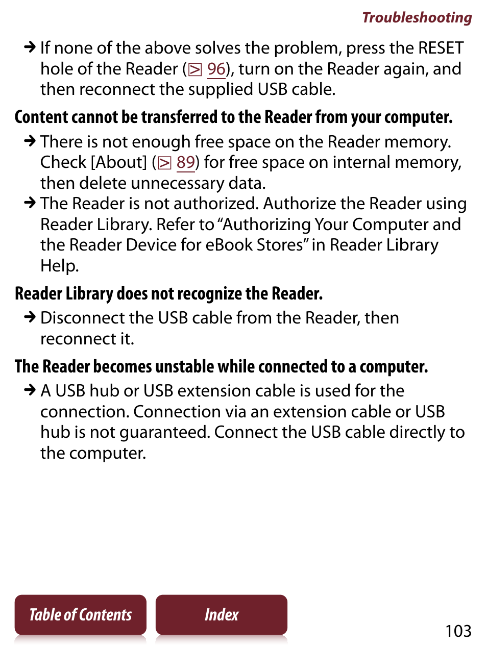 Sony READER TOUCH EDITION PRS-650 User Manual | Page 103 / 139