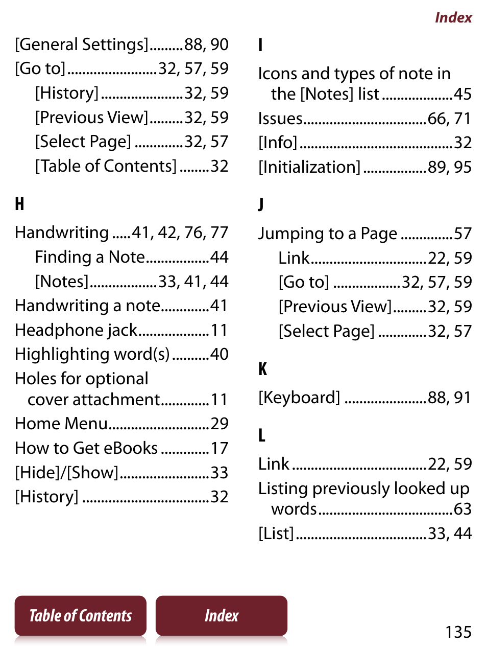 Sony READER TOUCH EDITION PRS-650 User Manual | Page 135 / 139