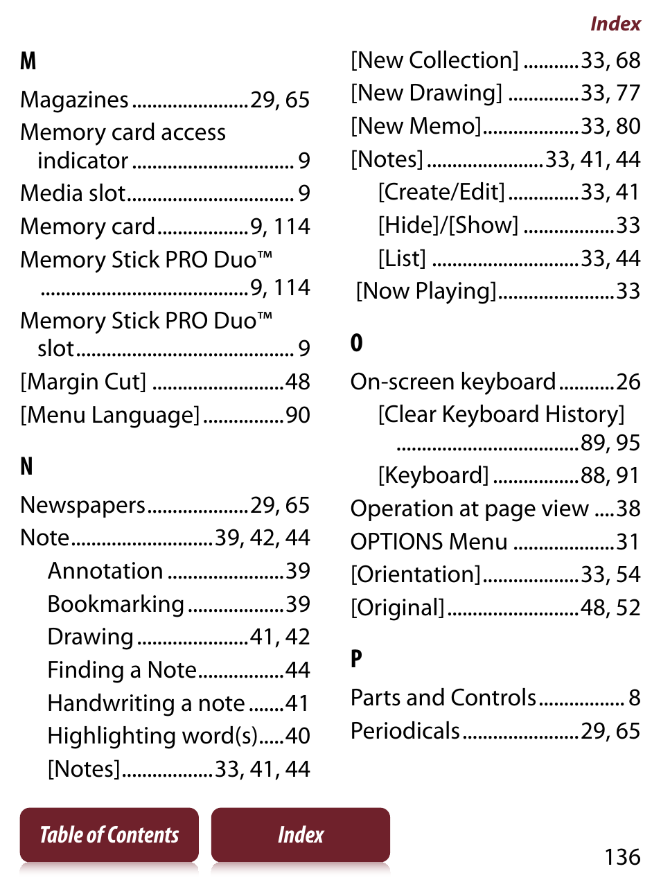 Sony READER TOUCH EDITION PRS-650 User Manual | Page 136 / 139