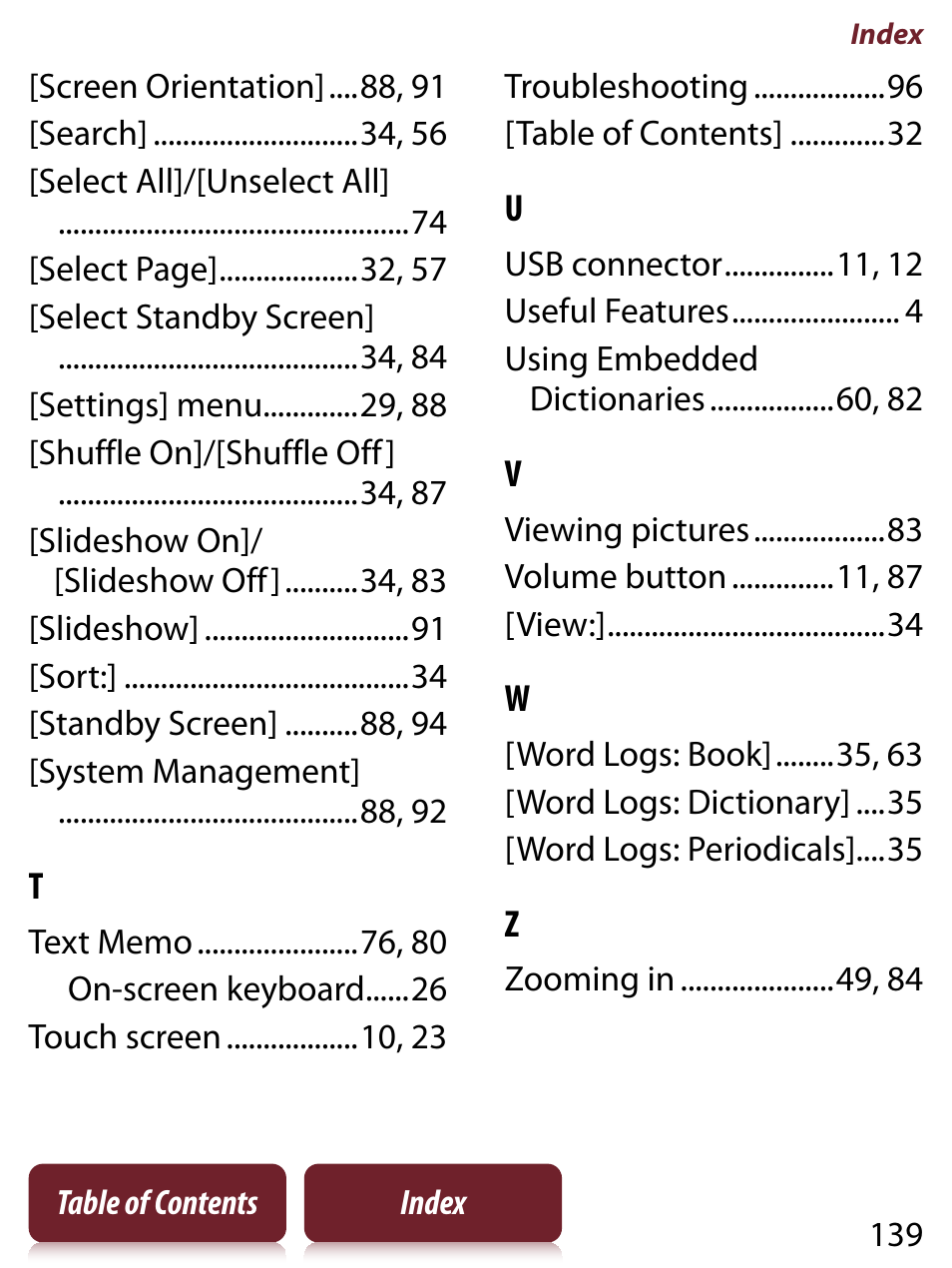 Sony READER TOUCH EDITION PRS-650 User Manual | Page 139 / 139
