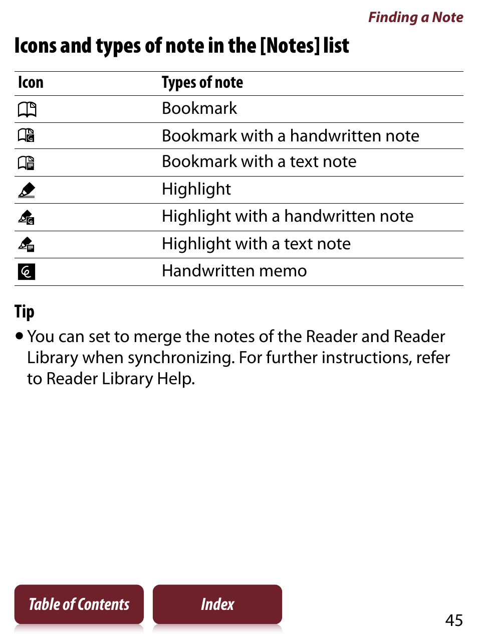 Sony READER TOUCH EDITION PRS-650 User Manual | Page 45 / 139