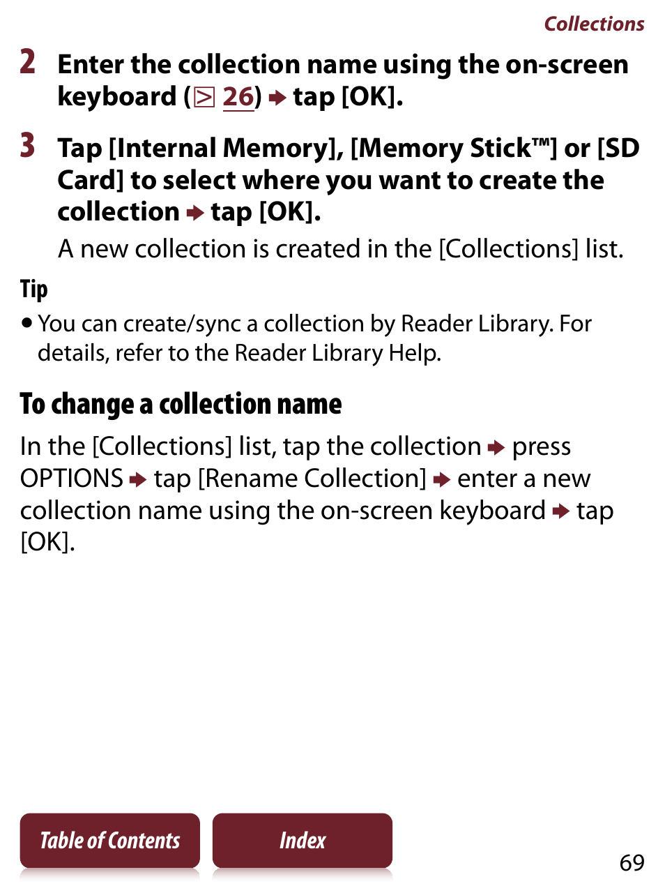 Sony READER TOUCH EDITION PRS-650 User Manual | Page 69 / 139