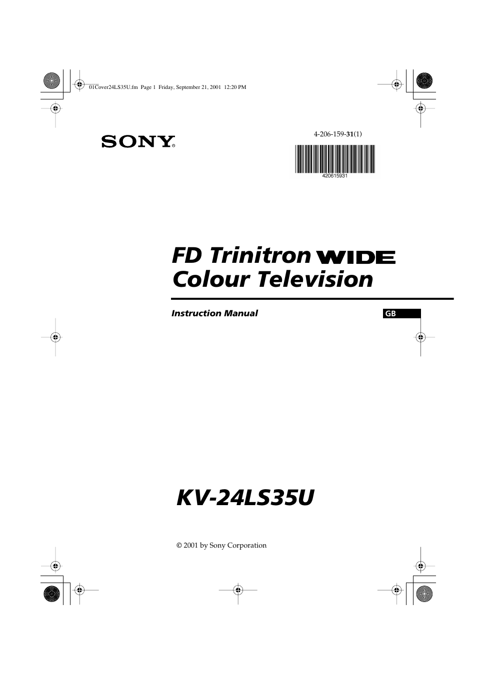 Sony FD Trinitron KV-24LS35U User Manual | 24 pages