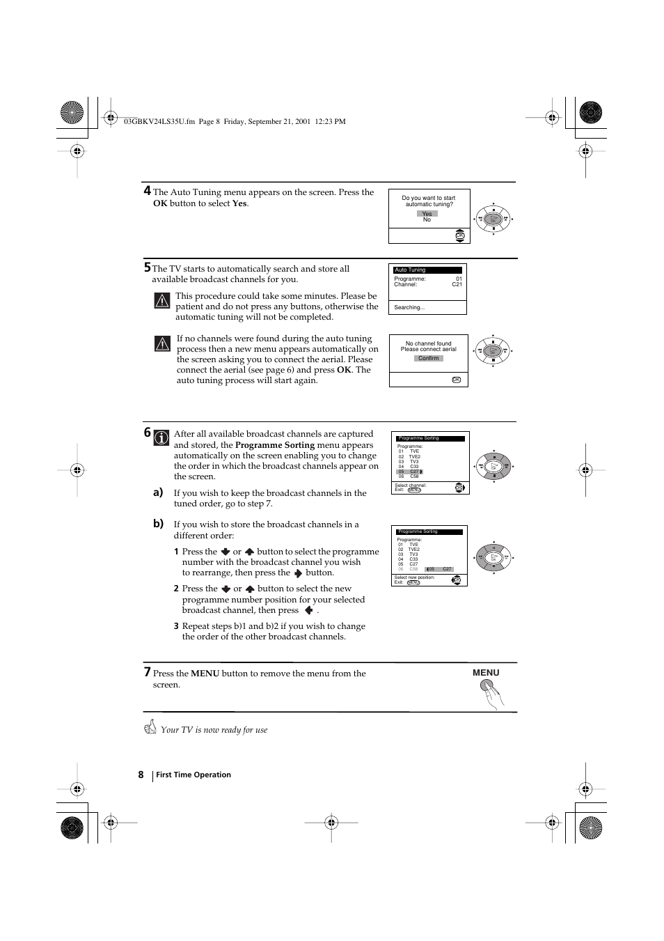 Sony FD Trinitron KV-24LS35U User Manual | Page 8 / 24