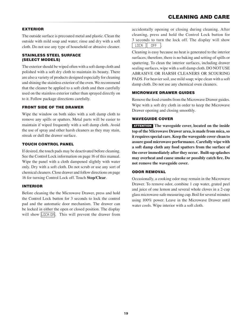 Cleaning and care | Sony KB-6525P User Manual | Page 19 / 24