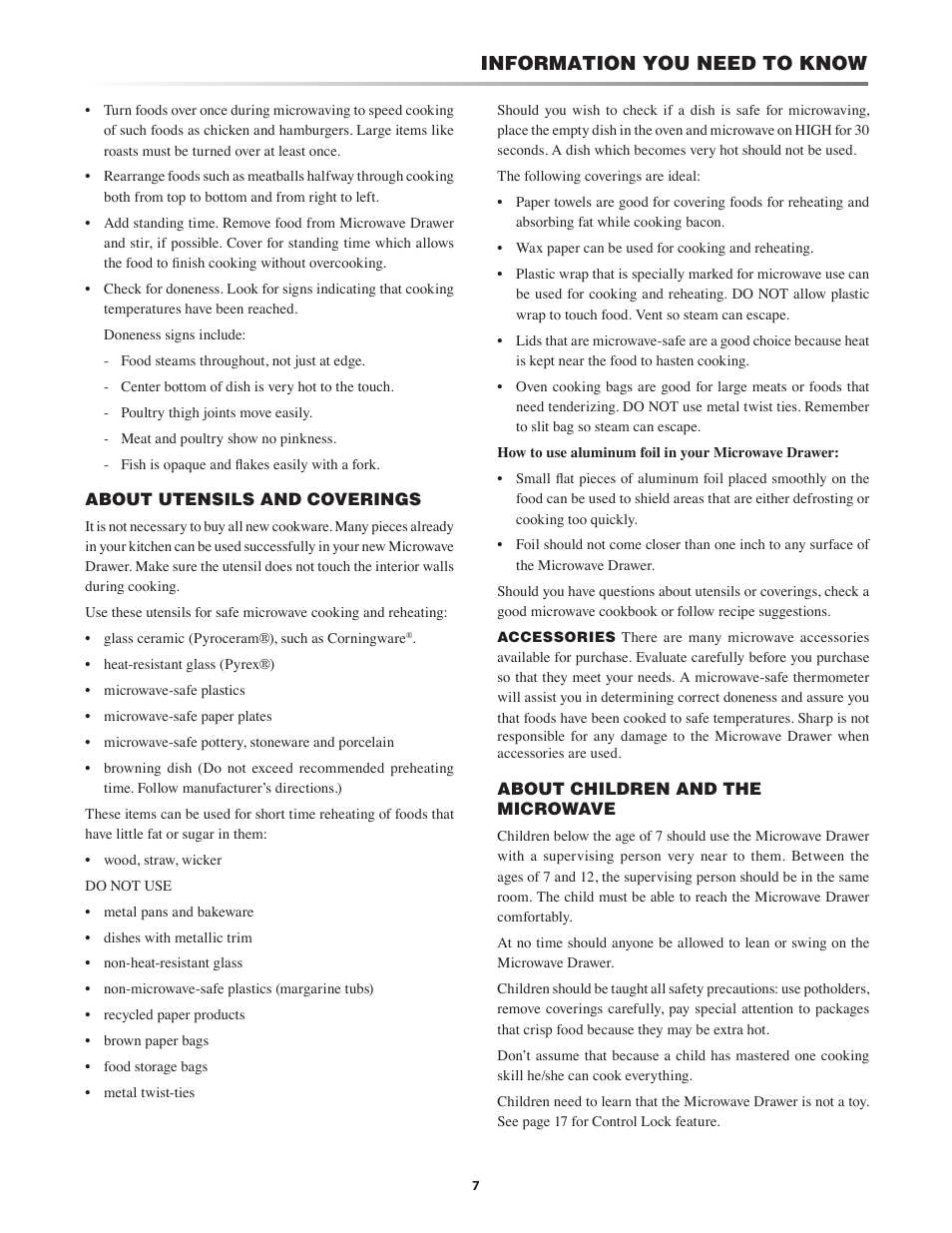 Information you need to know | Sony KB-6525P User Manual | Page 7 / 24