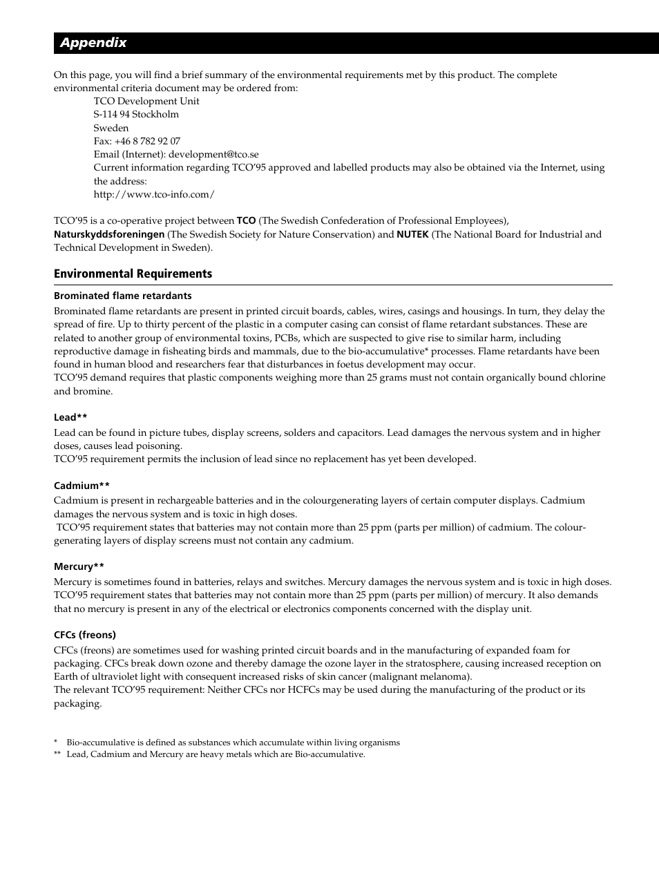 Appendix | Sony CPD-520GST User Manual | Page 104 / 108