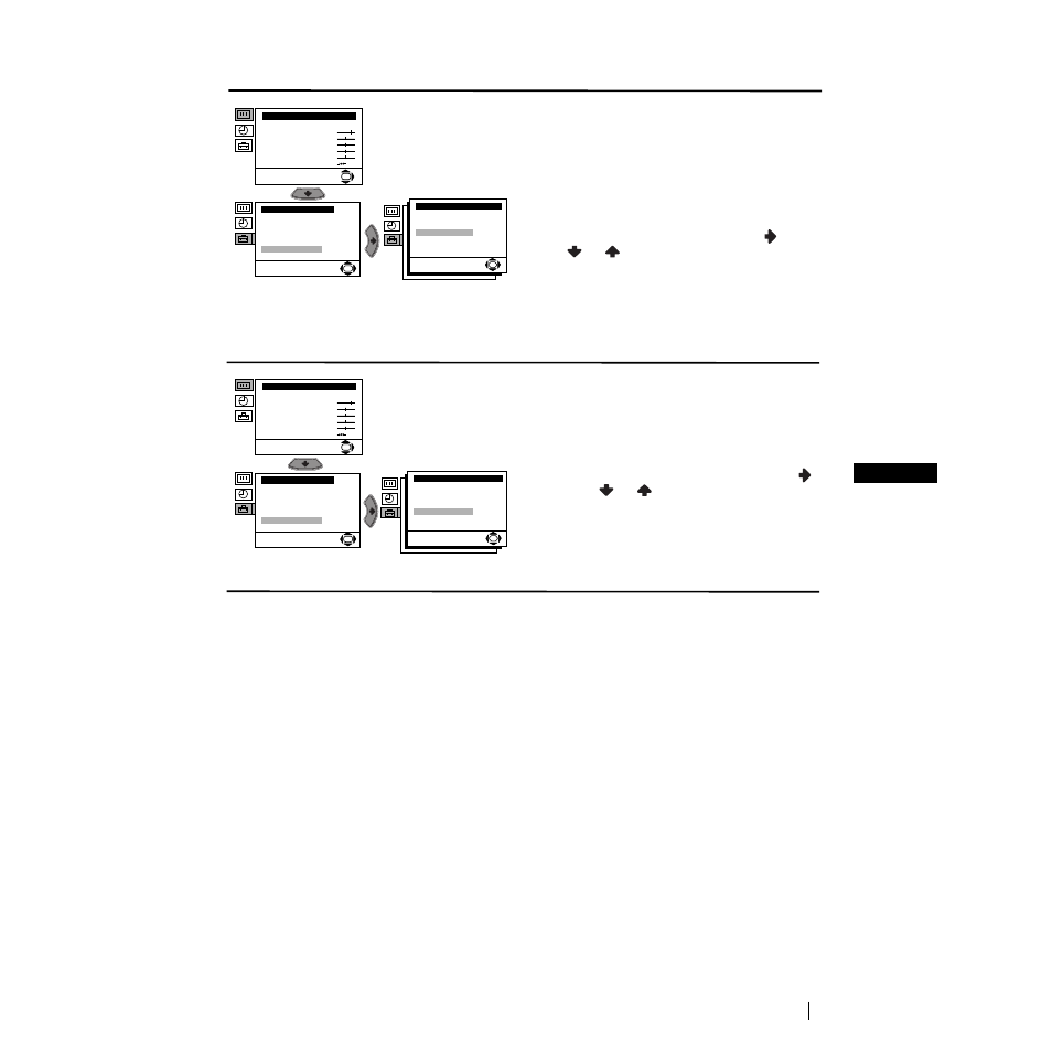 Level 1 level 2 level 3 / function | Sony KV-21FT1B User Manual | Page 13 / 18