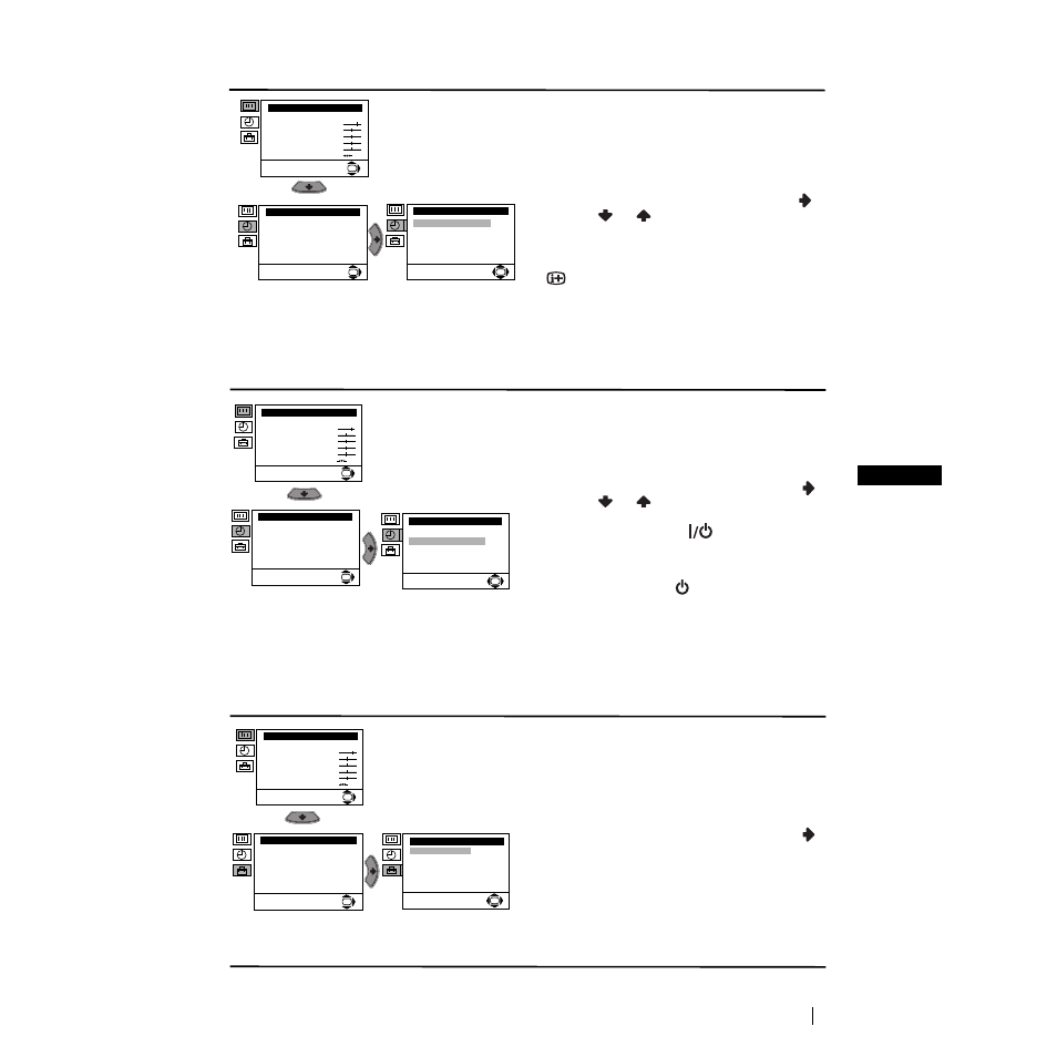 Level 1 level 2 level 3 / function | Sony KV-21FT1B User Manual | Page 9 / 18