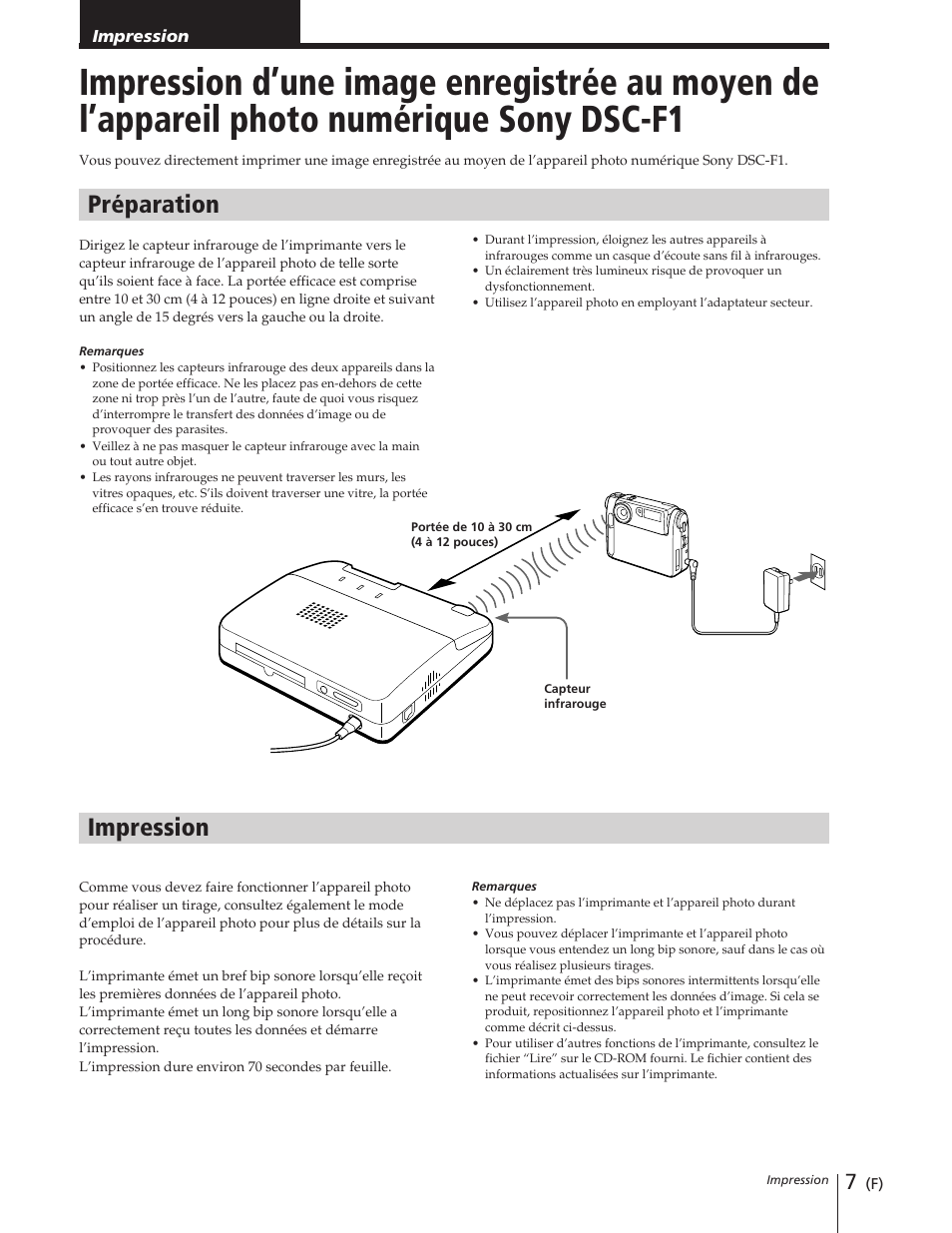 Préparation, Impression | Sony DPP-M55 User Manual | Page 17 / 32