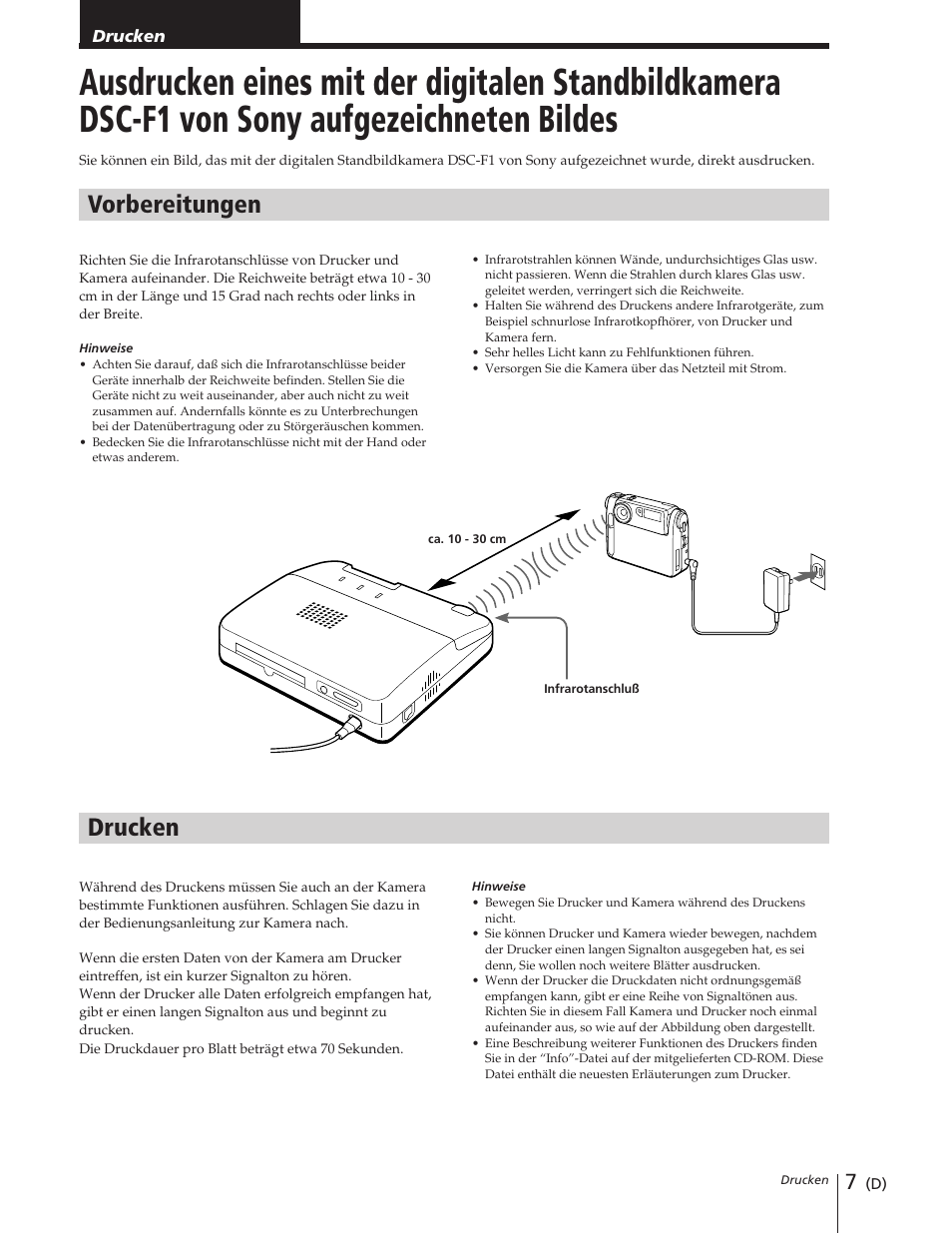 Vorbereitungen, Drucken | Sony DPP-M55 User Manual | Page 27 / 32