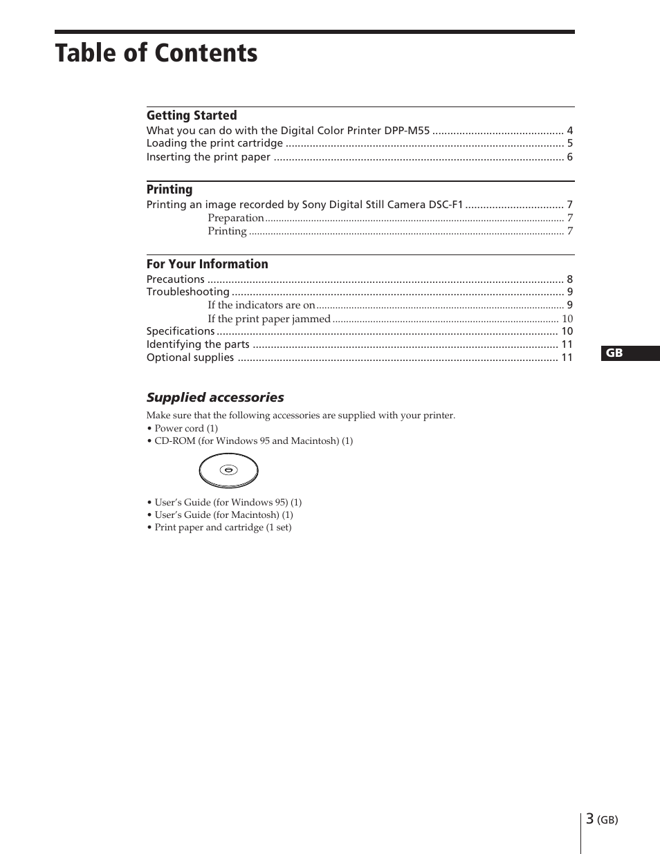 Sony DPP-M55 User Manual | Page 3 / 32