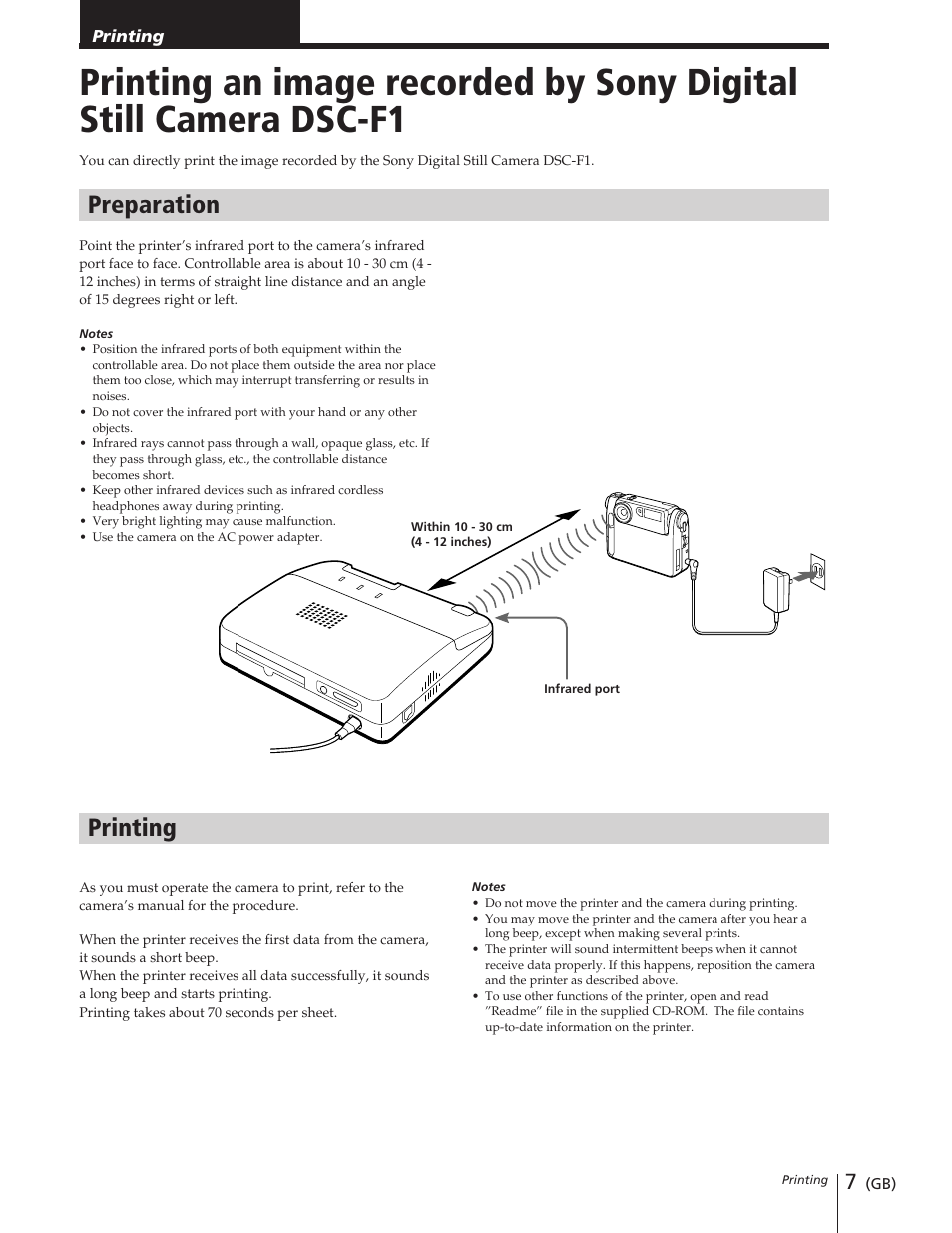 Preparation, Printing | Sony DPP-M55 User Manual | Page 7 / 32