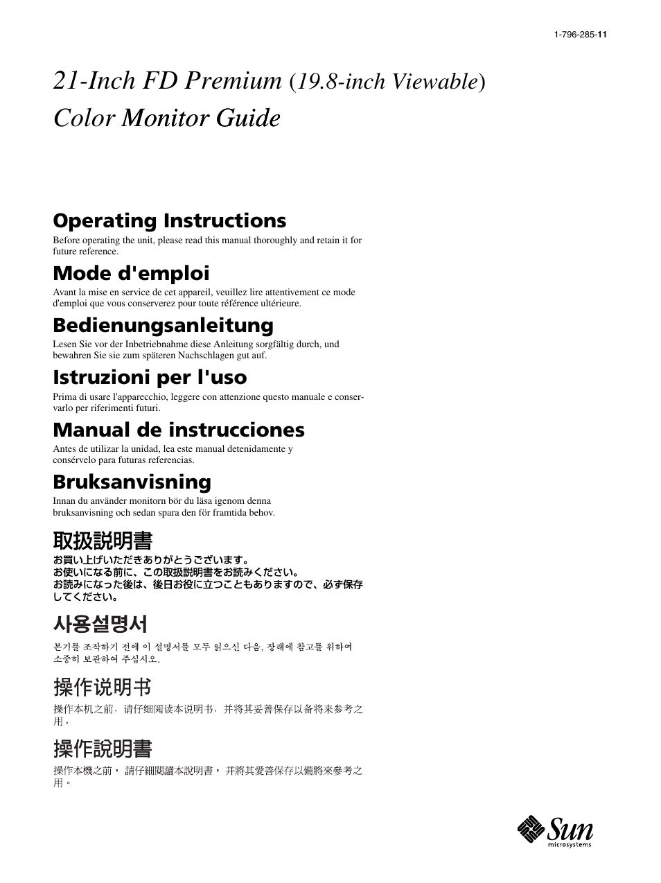 Sony GDM-5510 User Manual | 186 pages