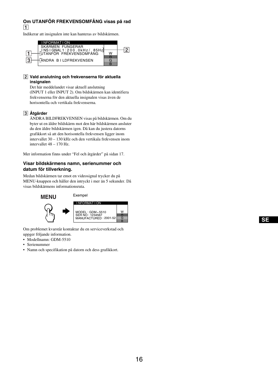 Menu | Sony GDM-5510 User Manual | Page 106 / 186