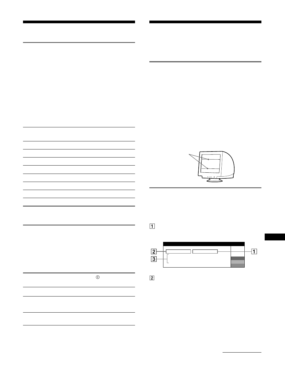 機能解説, 本機の対応信号, 省電力（パワーセービング）機能 | 故障かな？と思ったら, 画面に細い横線が出たら （ダンパーワイヤー, 表示メッセージについて | Sony GDM-5510 User Manual | Page 127 / 186