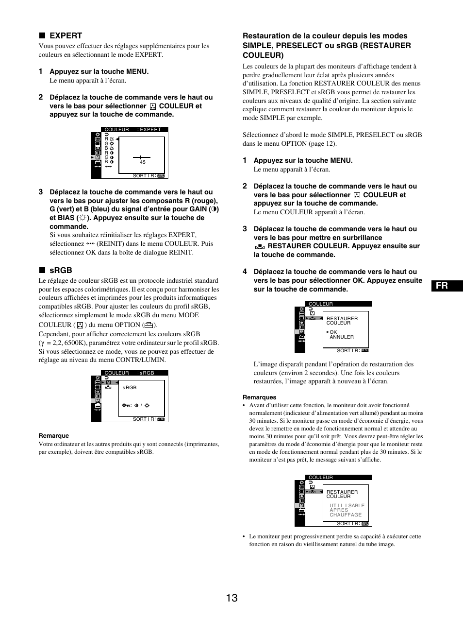 X expert, X srgb | Sony GDM-5510 User Manual | Page 31 / 186