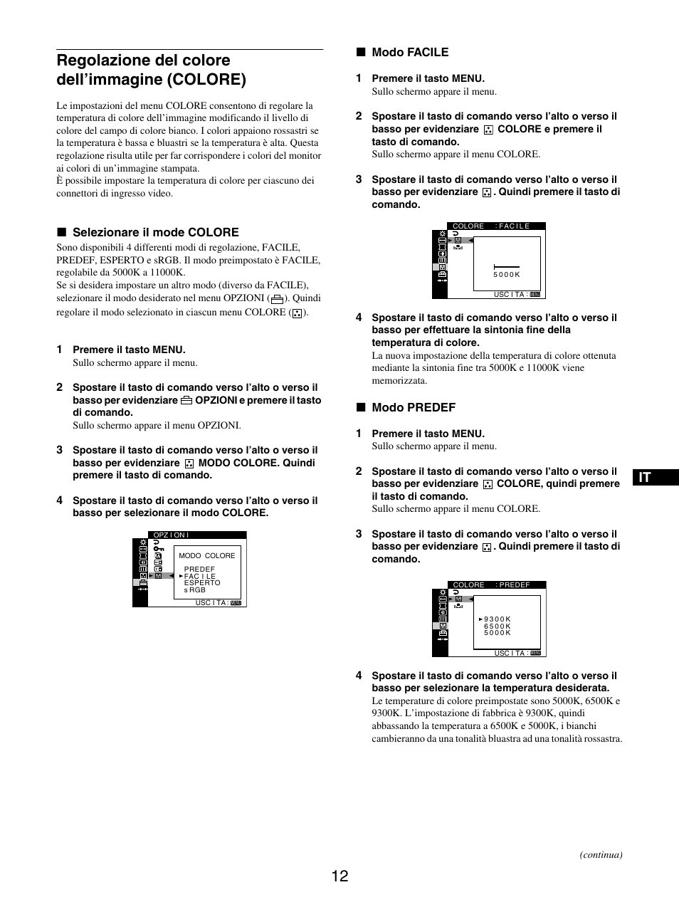 Regolazione del colore dell’immagine (colore) | Sony GDM-5510 User Manual | Page 66 / 186