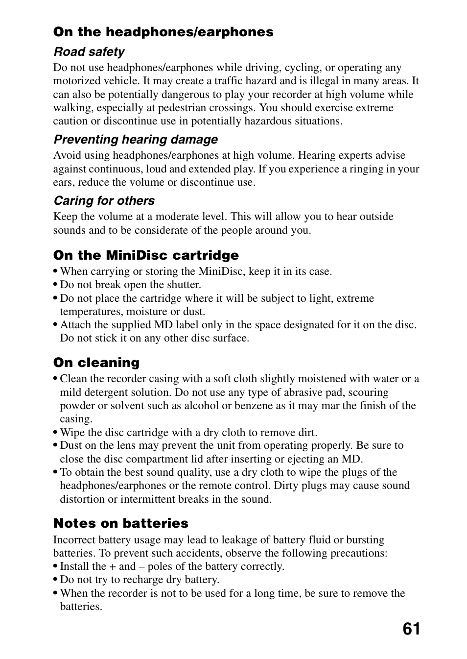 Sony MZ-G750DPC User Manual | Page 61 / 76