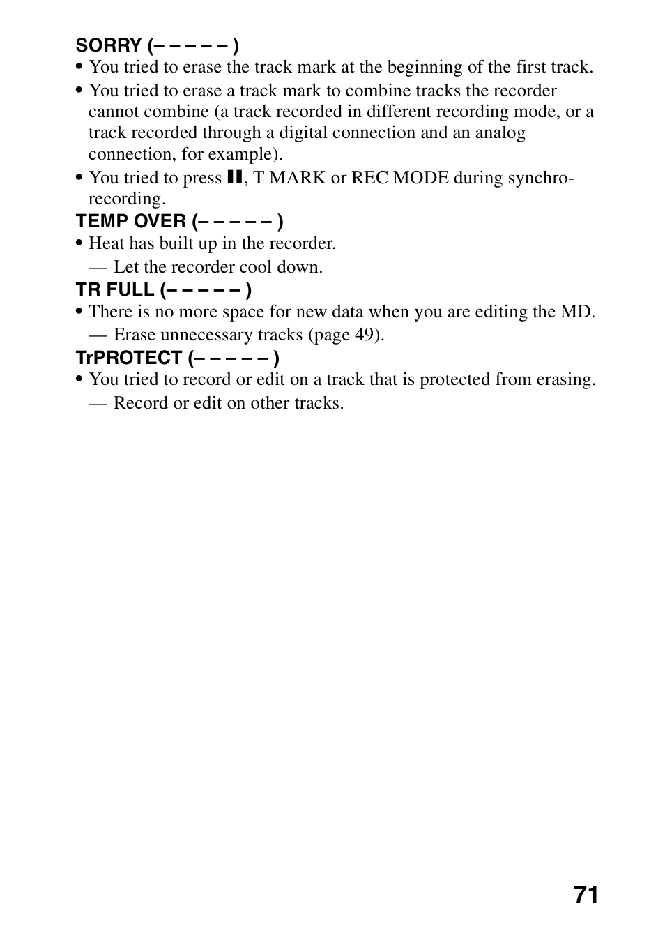 Sony MZ-G750DPC User Manual | Page 71 / 76