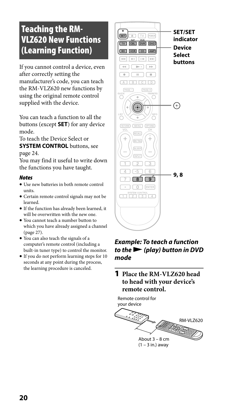 Sony RM-VLZ620 User Manual | Page 20 / 52
