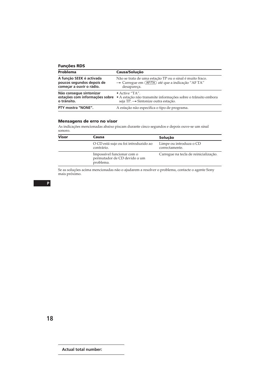Error reset | Sony CDX-4150RDS User Manual | Page 54 / 74