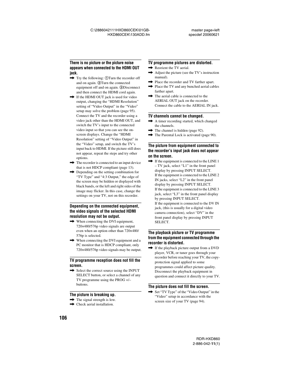 Sony RDR-HXD860 User Manual | Page 106 / 124