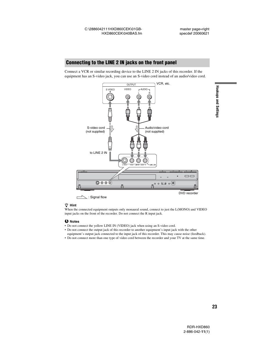 Sony RDR-HXD860 User Manual | Page 23 / 124