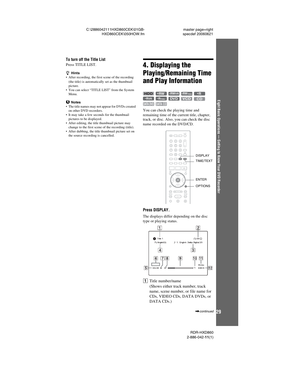 Sony RDR-HXD860 User Manual | Page 29 / 124