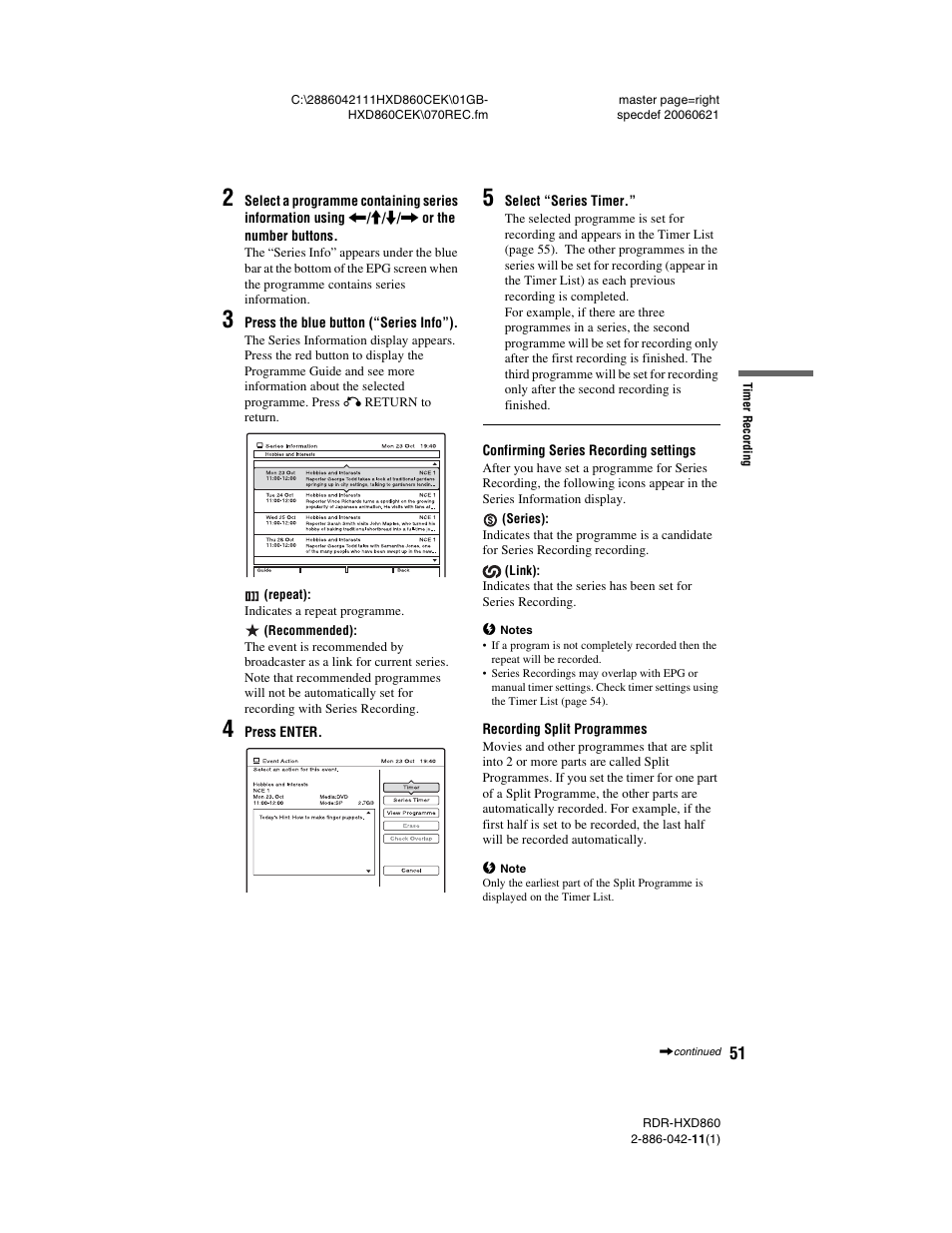 Sony RDR-HXD860 User Manual | Page 51 / 124