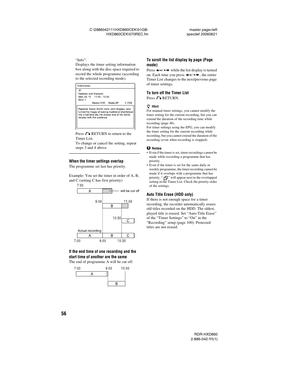 Sony RDR-HXD860 User Manual | Page 56 / 124