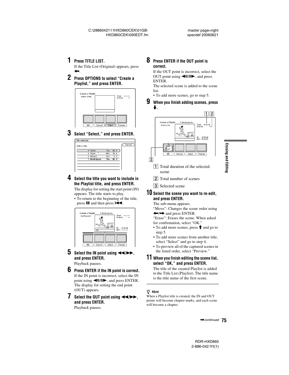 Sony RDR-HXD860 User Manual | Page 75 / 124
