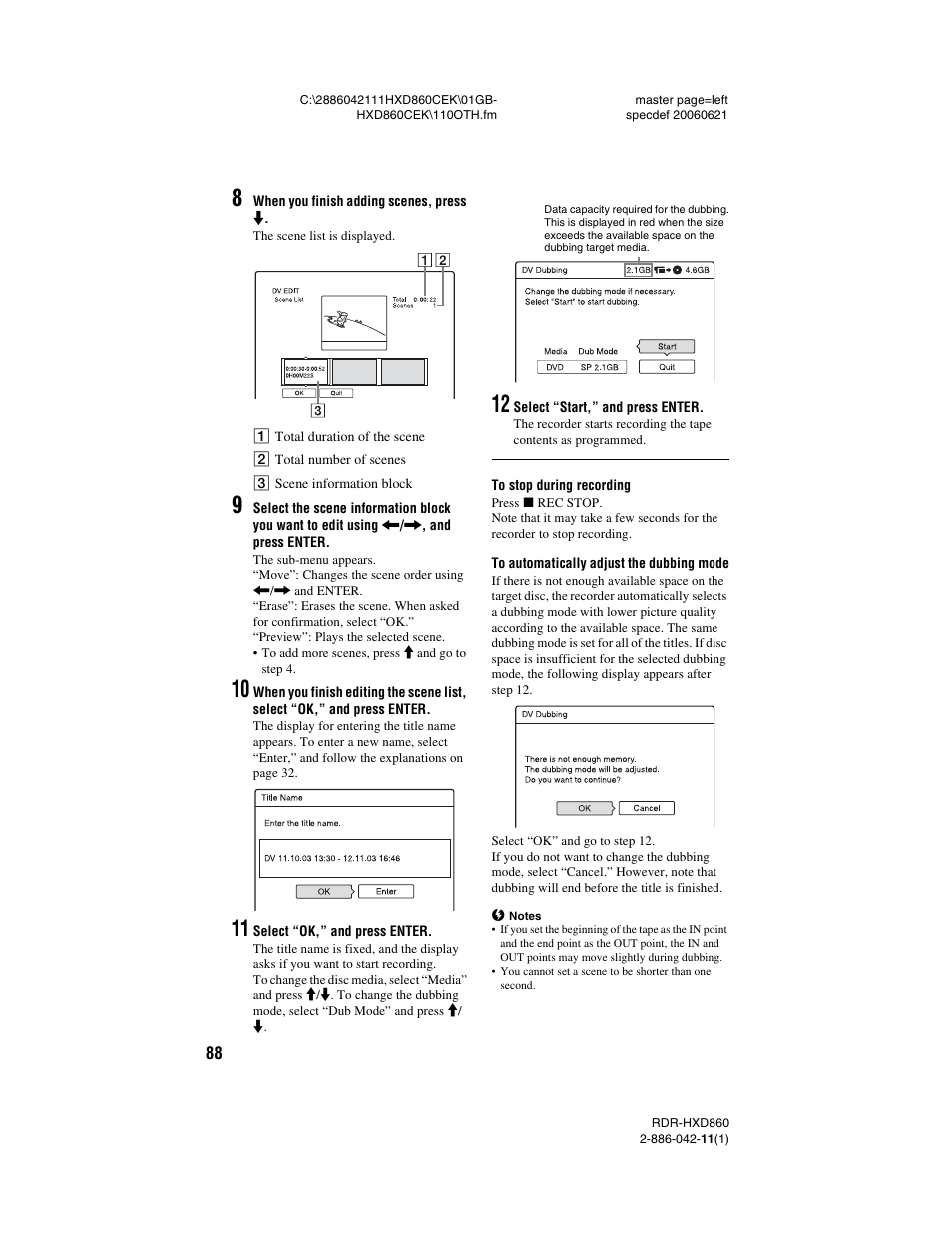 Sony RDR-HXD860 User Manual | Page 88 / 124