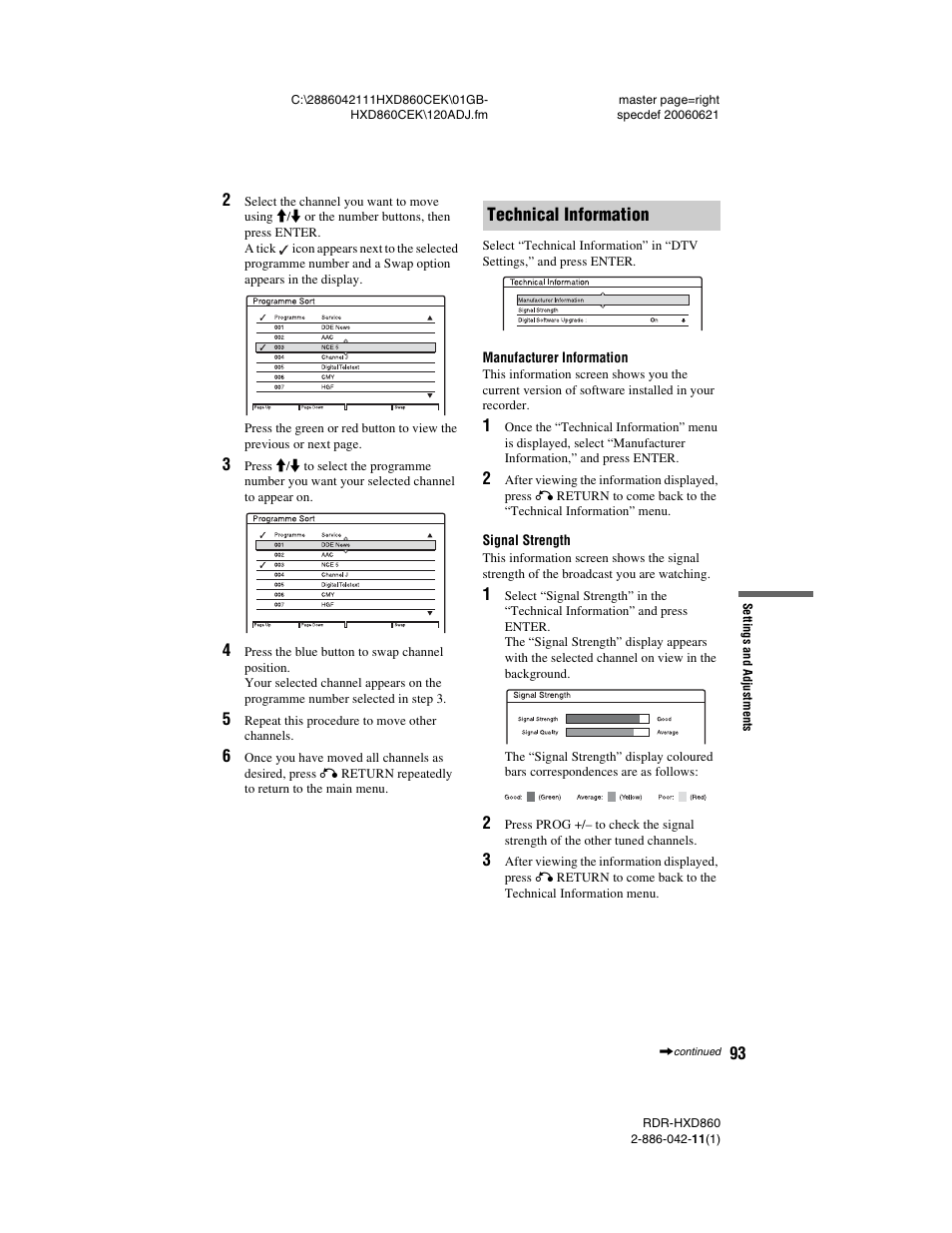 Technical information | Sony RDR-HXD860 User Manual | Page 93 / 124