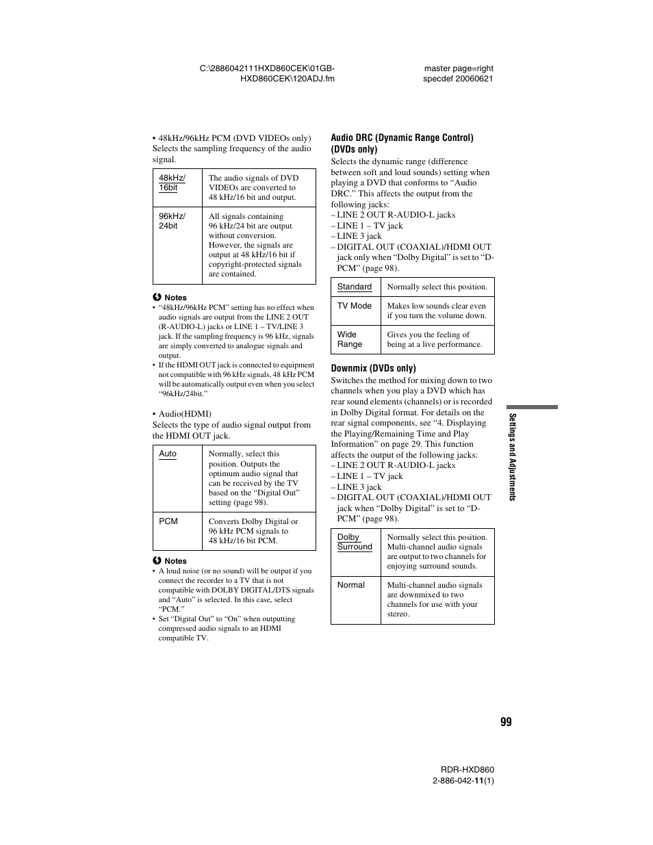 Sony RDR-HXD860 User Manual | Page 99 / 124