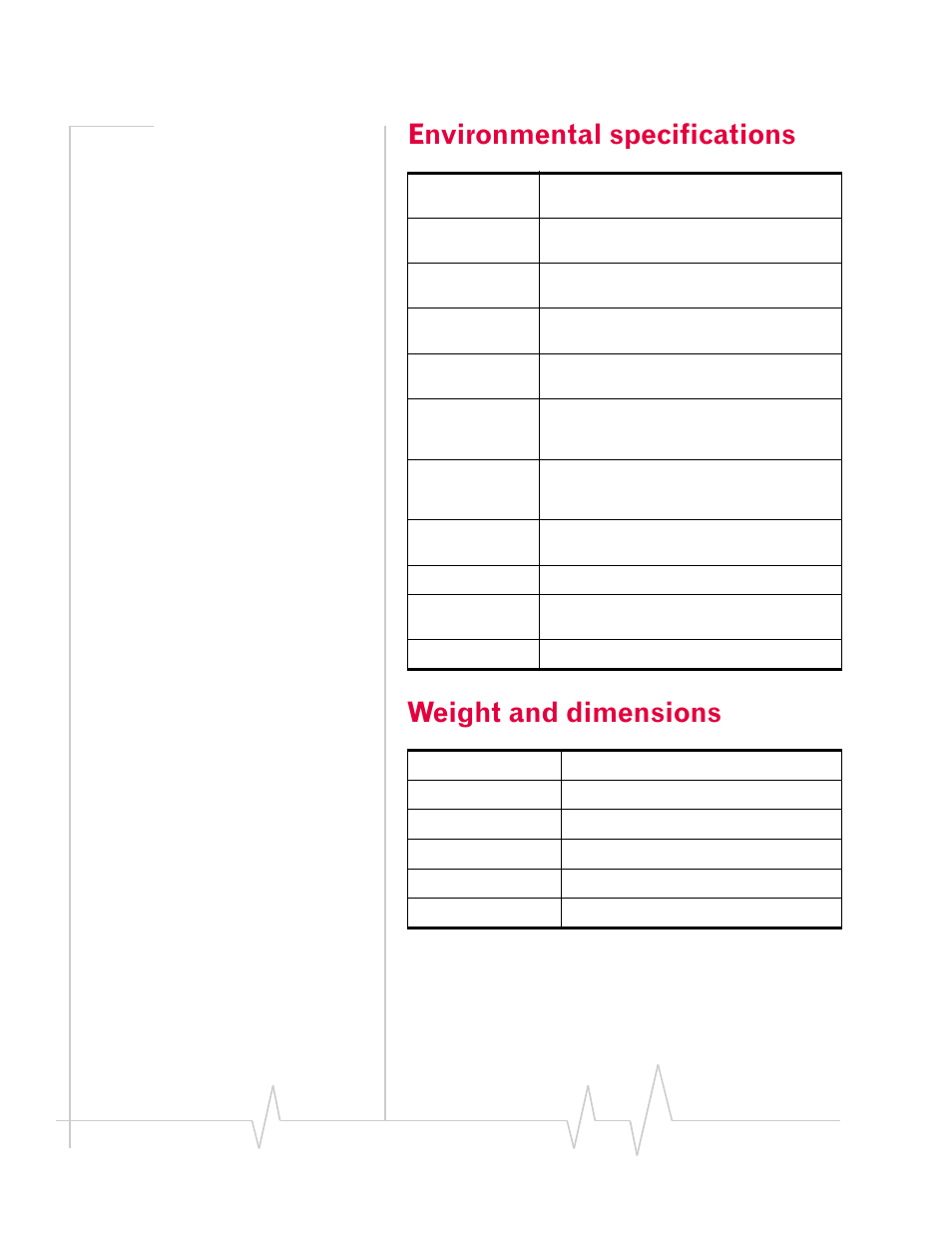 Environmental specifications, Weight and dimensions, Environmental specifications weight and dimensions | Sony MP595 User Manual | Page 76 / 88