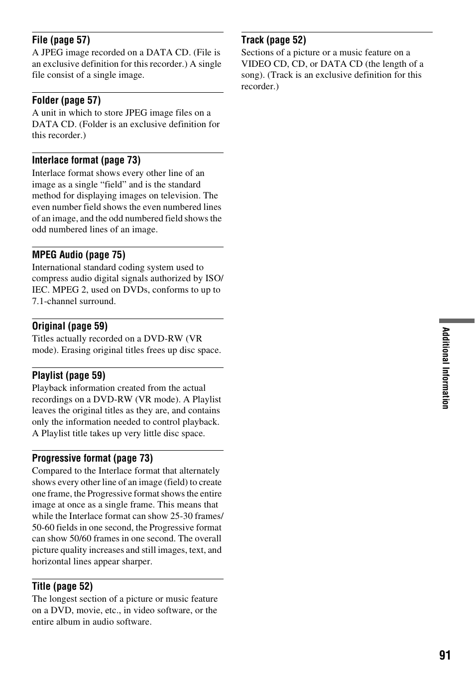 Sony RDR-GX210 User Manual | Page 91 / 96