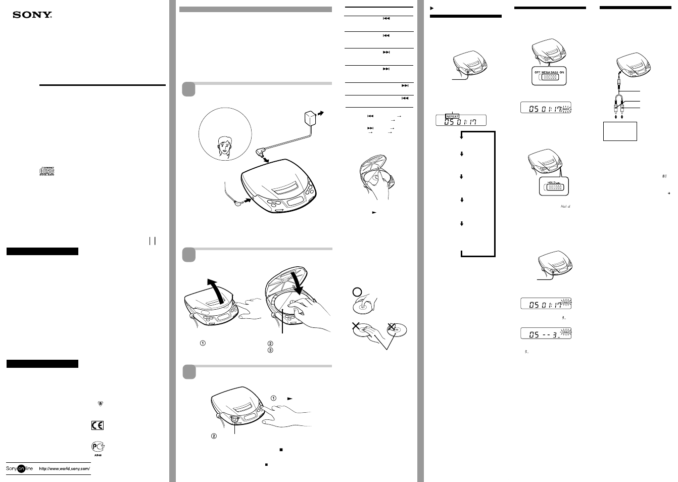 Sony D-190 User Manual | 2 pages